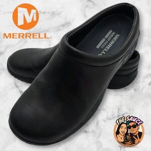 Merrell Encore Nova 4 Leather Mule Clogs Womens 9 Slip On Comfort Shoes Work